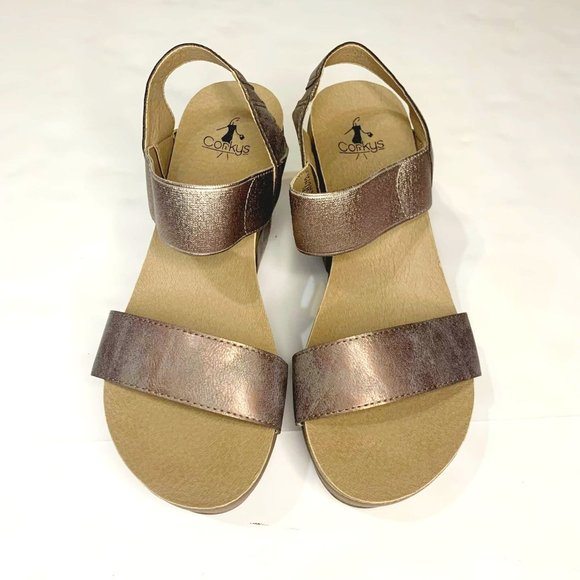 Corkys Women's Agnus Platform Wedge Sandal Bronze size 9 - Picture 6 of 8